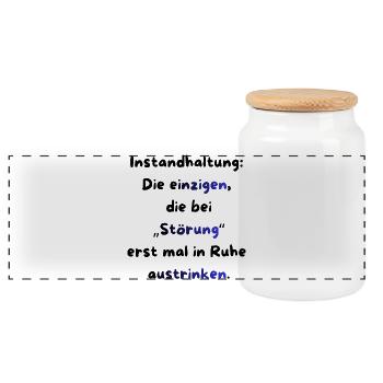 Instandhaltung T-Shirt Lustiges Geschenk Handwerk! - Panorama Keksdose mit Holzdeckel - Weiß - Vorne