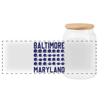 Baltimore Maryland Football City Patriot - Panoramic Cookie Jar with Wooden Lid - white - Front