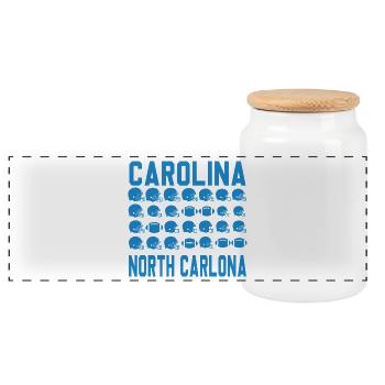 Carolina Football Iconrader - Panorama Keksdose mit Holzdeckel - Weiß - Vorne