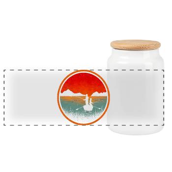 Pêche en bateau - Boîte à biscuits avec couvercle en bois - blanc - Devant