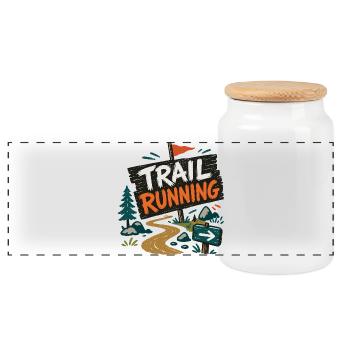 Trail running - Boîte à biscuits avec couvercle en bois - blanc - Devant