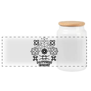 Pattern Energy - Panoramic Cookie Jar with Wooden Lid - white - Front