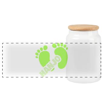 Cadeau pour Hanjo - Boîte à biscuits avec couvercle en bois - blanc - Devant