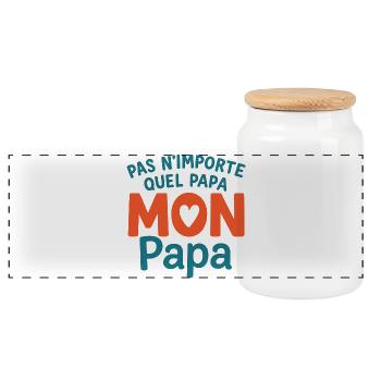 Mon Papa Unique  - Boîte à biscuits avec couvercle en bois - blanc - Devant