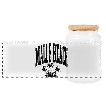 Malle 2026 Malle Beach Party Edition - Panoramic Cookie Jar with Wooden Lid - white - Front