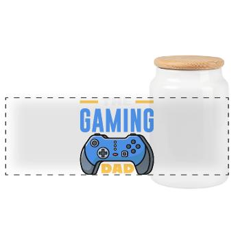 Le Papa Gamer Drôle Papa Gamer Papa Gamer Dad - Boîte à biscuits avec couvercle en bois - blanc - Devant