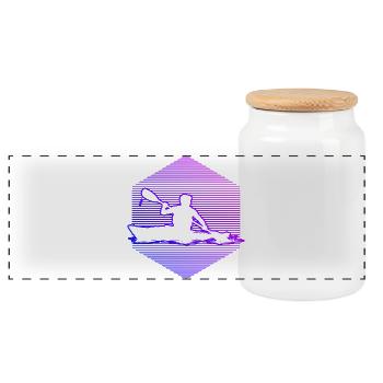 Wildwasserkajak Geschenk für ein Wildwasserfahrer - Panorama Keksdose mit Holzdeckel - Weiß - Vorne