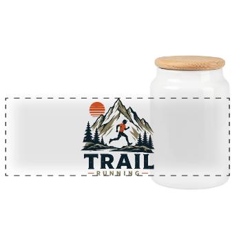 Trailrunning - Panorama Keksdose mit Holzdeckel - Weiß - Vorne