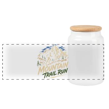 Course de montagne - Boîte à biscuits avec couvercle en bois - blanc - Devant