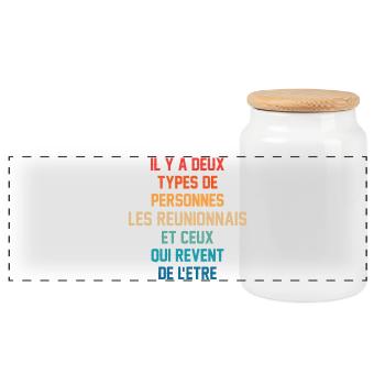 Il Y A Deux Types De Personnes Les Reunionnais ... - Boîte à biscuits avec couvercle en bois - blanc - Devant