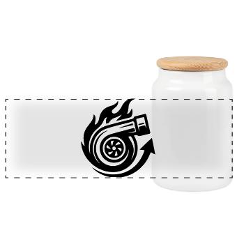 Turbo Boost Tuning - Panoramic Cookie Jar with Wooden Lid - white - Front
