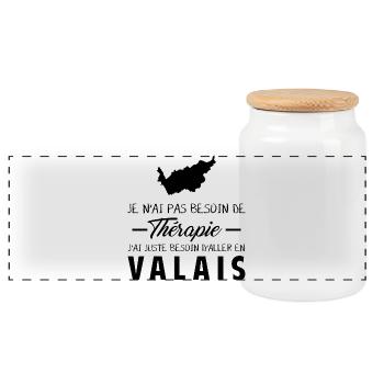 Je N Ai Pas Besoin De Therapie J Ai Juste Besoi... - Boîte à biscuits avec couvercle en bois - blanc - Devant