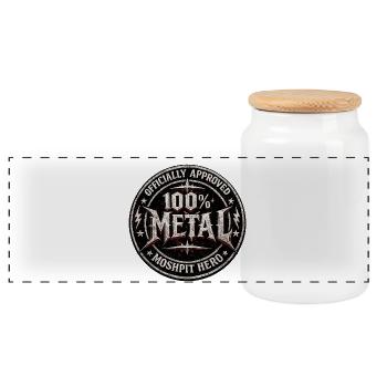 Patch 100 % Metal Hero - Boîte à biscuits avec couvercle en bois - blanc - Devant