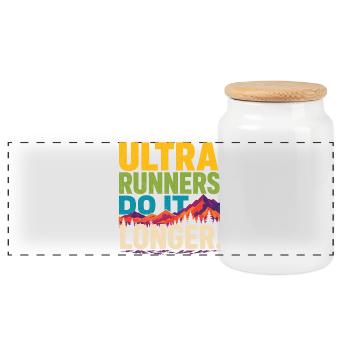 Ultra Runners Do It Longer - Panoramic Cookie Jar with Wooden Lid - white - Front