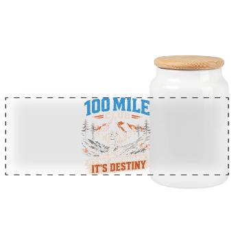 Trail Running - Club du 100 miles - Boîte à biscuits avec couvercle en bois - blanc - Devant