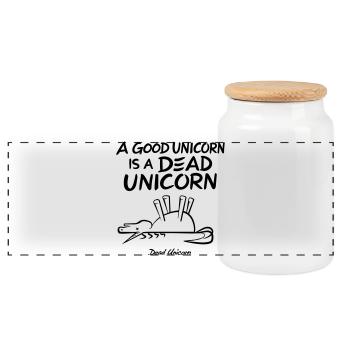 Une bonne licorne est une licorne morte - Boîte à biscuits avec couvercle en bois - blanc - Devant