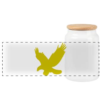 Aigle - Boîte à biscuits avec couvercle en bois - blanc - Devant
