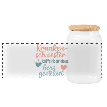 Infirmière Coffee Heart Controlled - Boîte à biscuits avec couvercle en bois - blanc - Devant