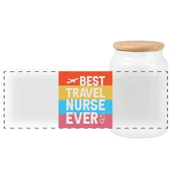 Beste Reisekrankenschwester Design Nurse - Panorama Keksdose mit Holzdeckel - Weiß - Vorne