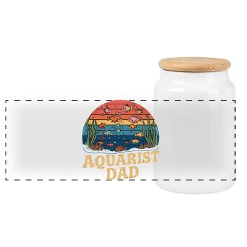  Aquarist Dad Retro Aquarium Vater Fische Buntes - Panorama Keksdose mit Holzdeckel - Weiß - Vorne