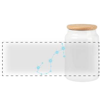 Signe astrologique de la Constellation du Scorpion Bleu pastel - Boîte à biscuits avec couvercle en bois - blanc - Devant