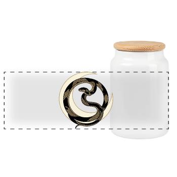 Symbole de streetwear du Serpent de Lune Interdit - Boîte à biscuits avec couvercle en bois - blanc - Devant