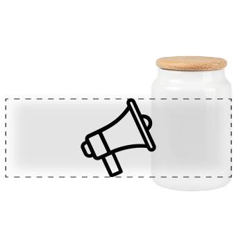 mégaphone - Boîte à biscuits avec couvercle en bois - blanc - Devant