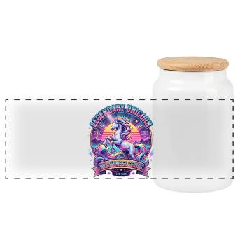 Licorne Mythique - Boîte à biscuits avec couvercle en bois - blanc - Devant