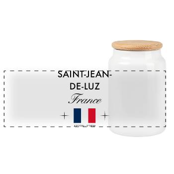 Saint Jean de Luz Frankreich Koordinaten Reise - Panorama Keksdose mit Holzdeckel - Weiß - Vorne