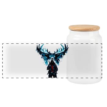 Vol de nuit Blue Phoenix - Boîte à biscuits avec couvercle en bois - blanc - Devant