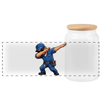 Gardien de toilette - Boîte à biscuits avec couvercle en bois - blanc - Devant