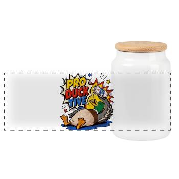 Canards, Bière Buvant, Amoureux de la Bière, Pro-canard-Atives - Boîte à biscuits avec couvercle en bois - blanc - Devant