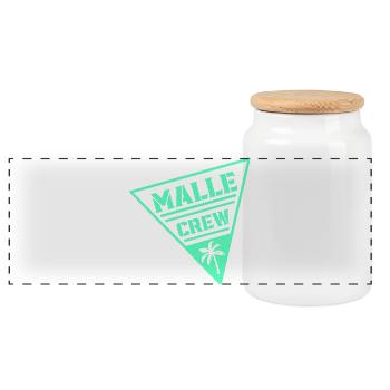 Mille Crew Mint Triangle Patch - Panoramic Cookie Jar with Wooden Lid - white - Front