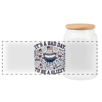 Aujourd’hui est un mauvais jour pour acheter un hot-dog brillant - Boîte à biscuits avec couvercle en bois - blanc - Devant