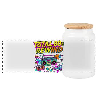 Total 80s Rewind - Panorama Keksdose mit Holzdeckel - Weiß - Vorne