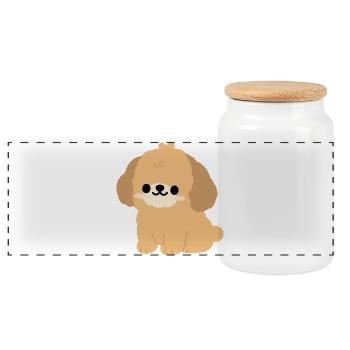 maltipoo - Panorama Keksdose mit Holzdeckel - Weiß - Vorne