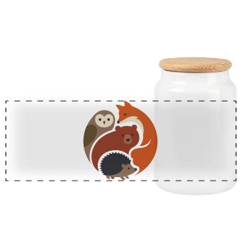 Aventure en plein air - Respectez les habitants - Boîte à biscuits avec couvercle en bois - blanc - Devant
