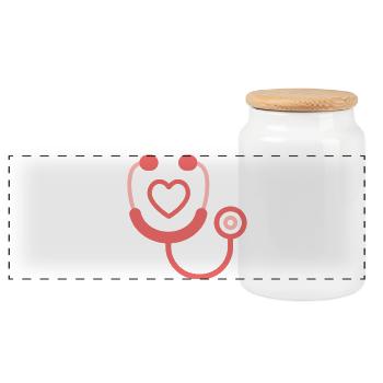 Medical Stethoscope Icon | Doctor Healthcare Symbo - Panoramic Cookie Jar with Wooden Lid - white - Front