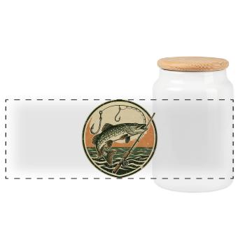 Petri Heil - Panoramic Cookie Jar with Wooden Lid - white - Front