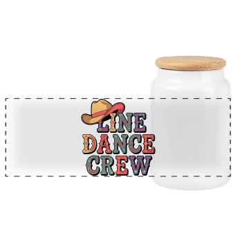 Danse en ligne country - Boîte à biscuits avec couvercle en bois - blanc - Devant