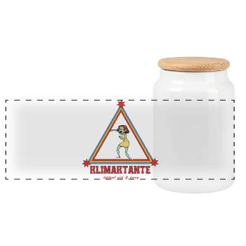 Climactic Zombie Triangle - Panoramic Cookie Jar with Wooden Lid - white - Front