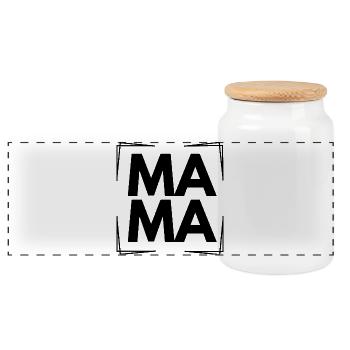 MAMA - Panorama Keksdose mit Holzdeckel - Weiß - Vorne