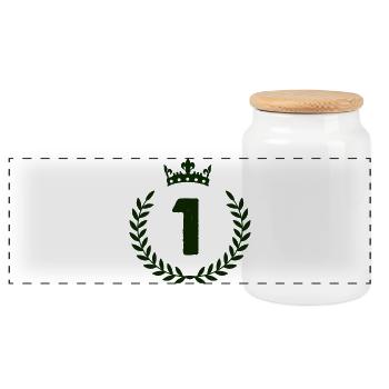 1_kranz_krone - Panoramic Cookie Jar with Wooden Lid - white - Front
