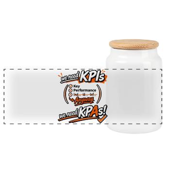 KPI Graphic Motivation - Panoramic Cookie Jar with Wooden Lid - white - Front