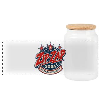 Zip-Zap Retro Soda - Panorama Keksdose mit Holzdeckel - Weiß - Vorne