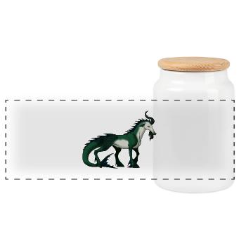 Capricorne - Boîte à biscuits avec couvercle en bois - blanc - Devant