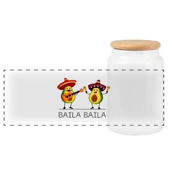 Baila Baila - Panorama Keksdose mit Holzdeckel - Weiß - Vorne
