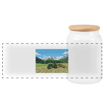 15er Steyr - Panorama Keksdose mit Holzdeckel - Weiß - Vorne