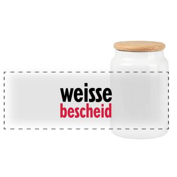 weissebescheid - Panorama Keksdose mit Holzdeckel - Weiß - Vorne