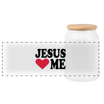 Jesus - Boîte à biscuits avec couvercle en bois - blanc - Devant
